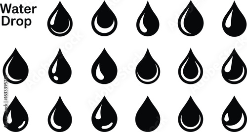 Black water drop icons