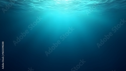 Deep blue ocean-inspired gradient with flowing light movement and immersive shadow depth