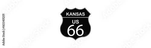 Route 66 road sign vector illustration