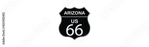Route 66 road sign vector illustration