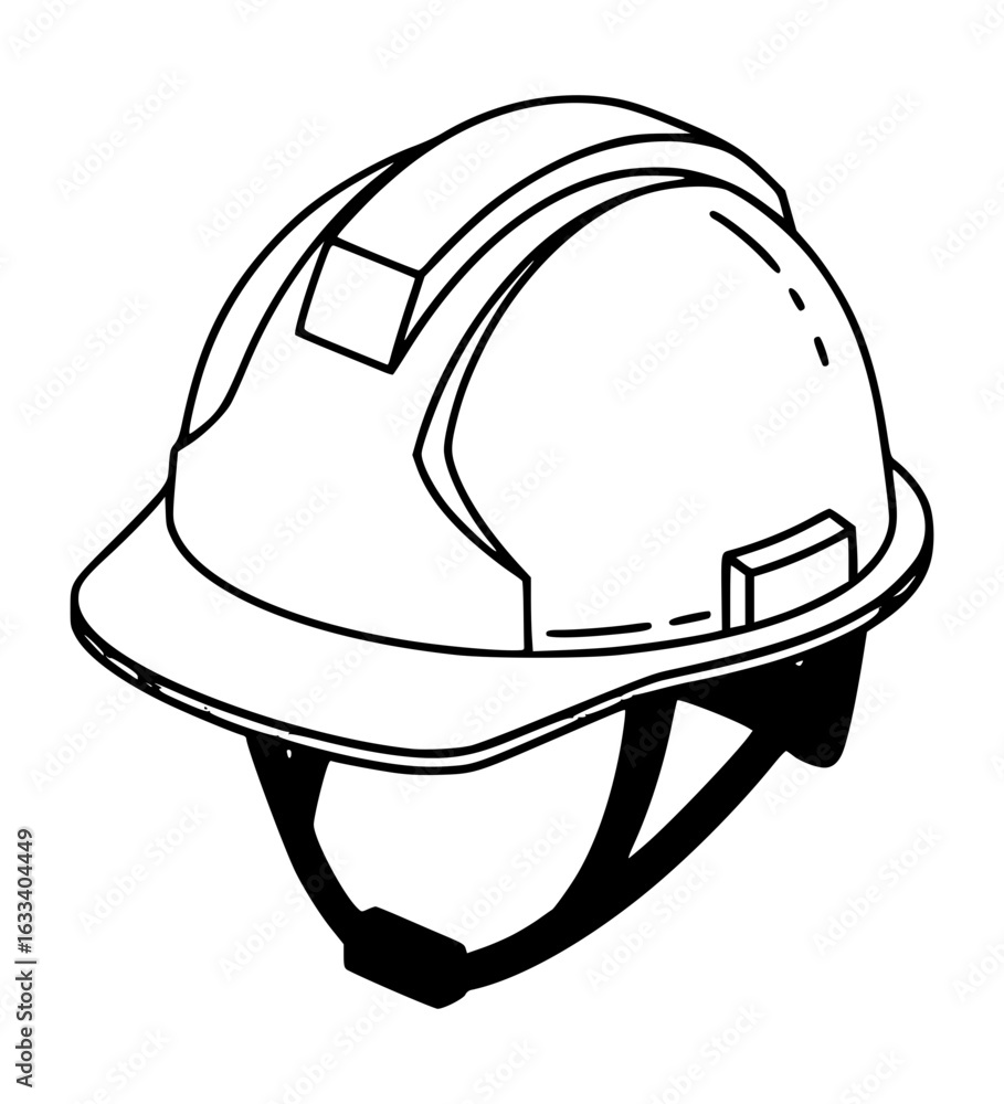 Naklejka premium Isometric Safety Helmet Line Art Vector SVG