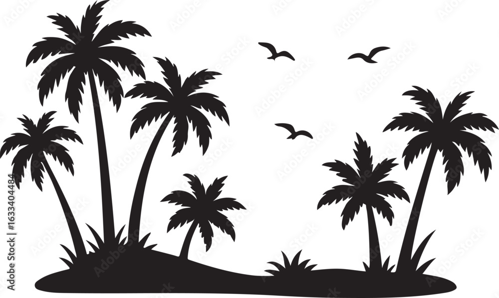 Fototapeta premium Vector illustration of palm trees