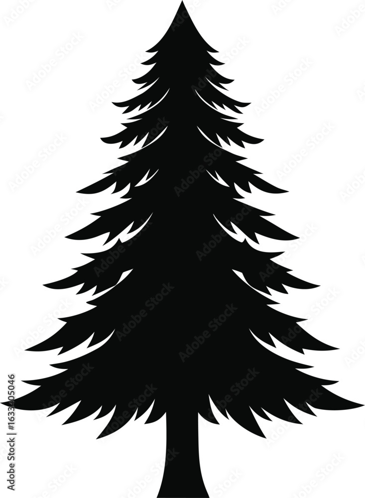 Obraz premium Christmas tree silhouette