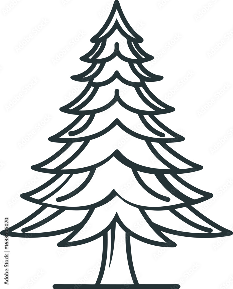 Obraz premium Christmas tree vector illustration
