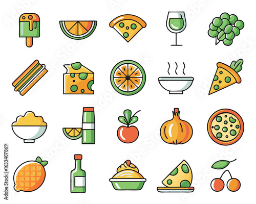 Charming hand drawn italian cuisine collection featuring mediterranean lunch delights isolated on transparent background