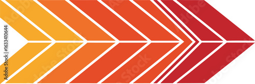 Forward Trending Arrow Graphic with Warm Color Gradient Background Directional Design Element Abstract Illustration for Business and Web Use