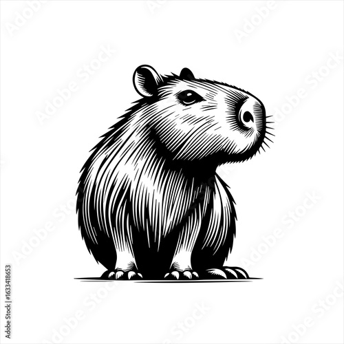 A capybara isolated on white background