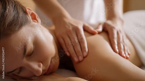 Wallpaper Mural Close up of a woman receiving a back massage at a spa salon Torontodigital.ca