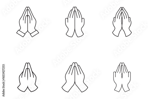 Diverse Hand Gestures in Prayer A Vector Illustration of Faith and Spirituality Across Cultures