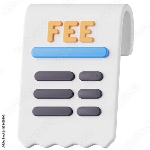 3D Render of a Fee Receipt