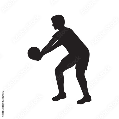 silhouette volley ball icon illustration