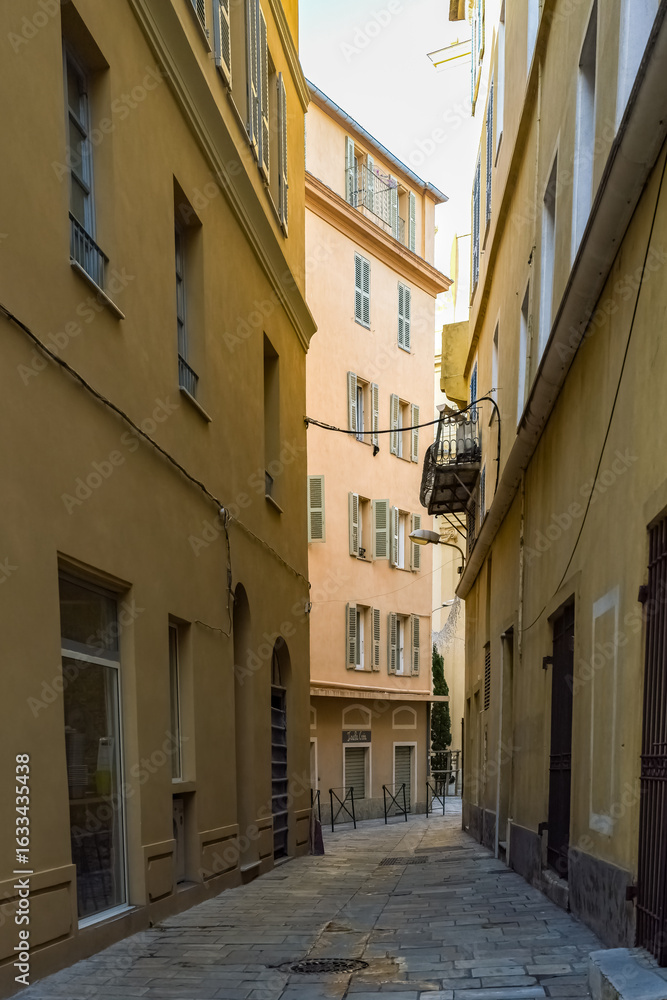 Fototapeta premium Corsica, Bastia, typical colorful houses in the historic center 