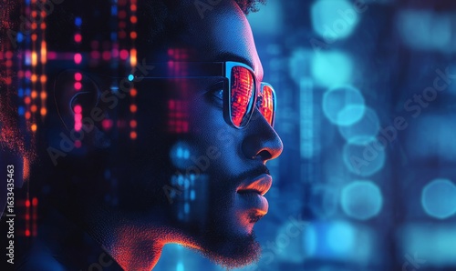 Wallpaper Mural abstract digital background, Generative AI Torontodigital.ca