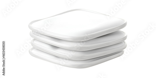 Cotton Pad Stack with Blank Design Transparent Background