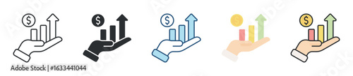 Profitability Icon Set Multiple Style Collection