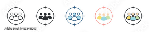 Target Audience Icon Set Multiple Style Collection