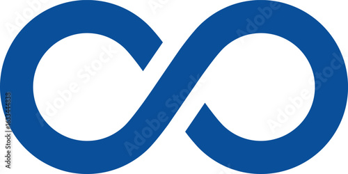 無限大の青色のアイコンデザイン、単体
Infinity blue icon design, single