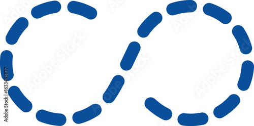 無限大の青色のアイコンデザイン、単体
Infinity blue icon design, single