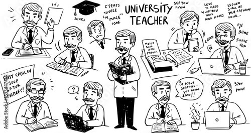 Humorous University Teacher Doodle: A Quirky Compilation
