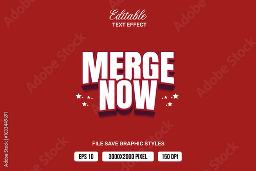 Premium merge now text effects can be edited again, suitable poster, template white background.