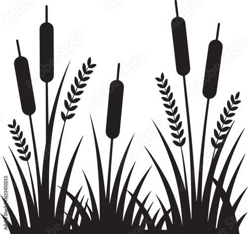 reeds on a white background