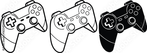 Three Game Controllers Video Game Console Controllers Gaming Accessories Esports Tournament and Home Entertainment Devices