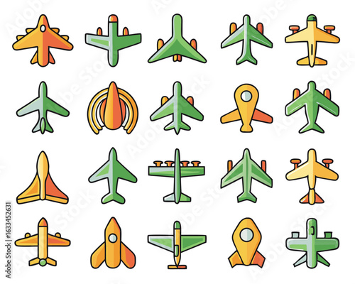 Dynamic aviation symbol featuring a stylized aircraft performing a circular maneuver within a bold geometric ring for branding and identity applications isolated on transparent background