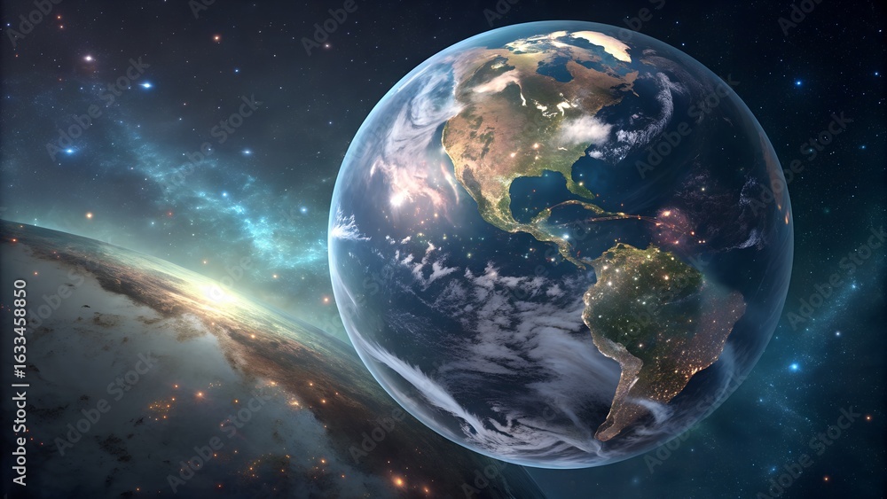 Obraz premium earth and moon