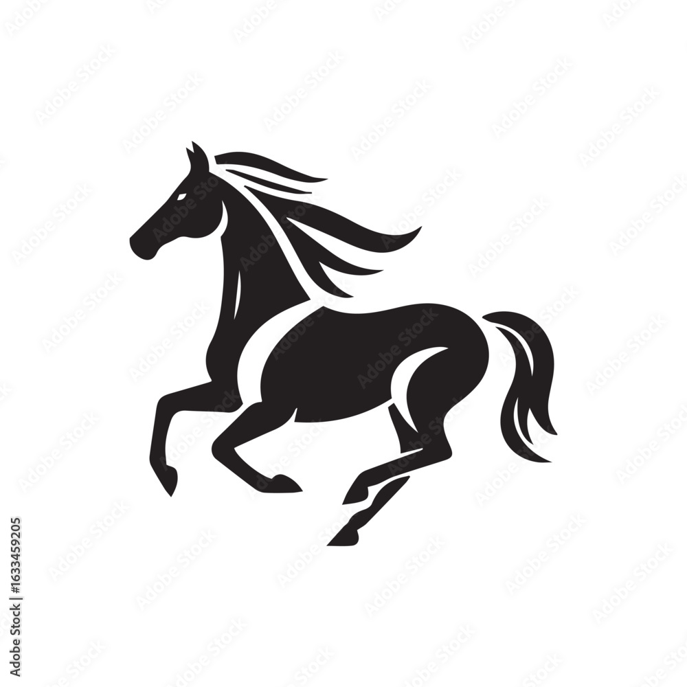 Obraz premium Horse Jump Vector 3d Riding Black