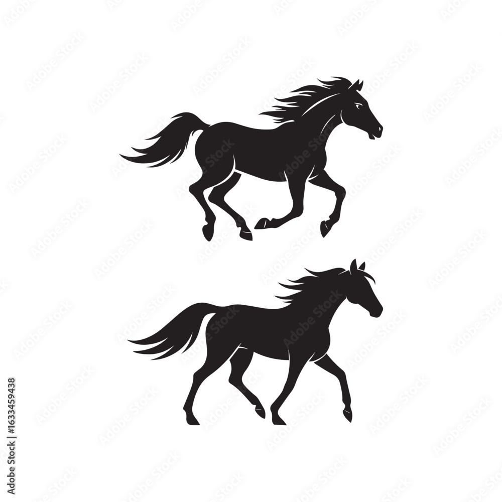 Obraz premium Morgan horse black silhouette,horse black vector