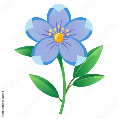 mazus pumilus flower  vector  illustration  on-white-background