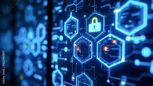 Digital security interface showcasing interconnected systems