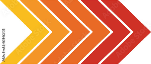 Abstract Arrow Gradient Directional Flow in Yellow Orange and Red Illustrating Progression and Movement in a Dynamic Design