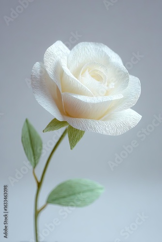 A delicate white rose showcasing beauty and elegance in a minimalist design.