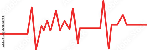 Red Heartbeat Line on White Background