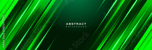 Abstract green vector background with glowing diagonal light streaks and dynamic lines. Ideal for website banners, cover designs, tech-themed presentations, and digital graphics
