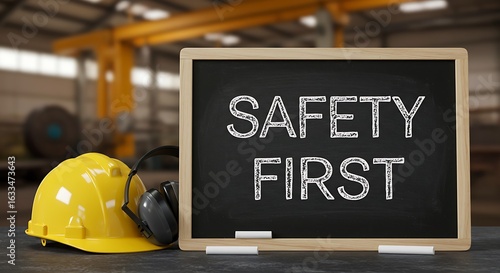 Wallpaper Mural 安全第一、作業現場、ヘルメット、耳栓 Torontodigital.ca