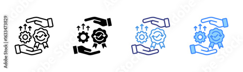 Quality Assurance icon set multiple style collection