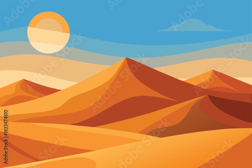 vector illustration of a desert landscape