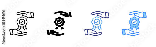 Quality Assurance icon set multiple style collection