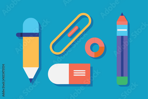 vector illustration of pencil and eraser