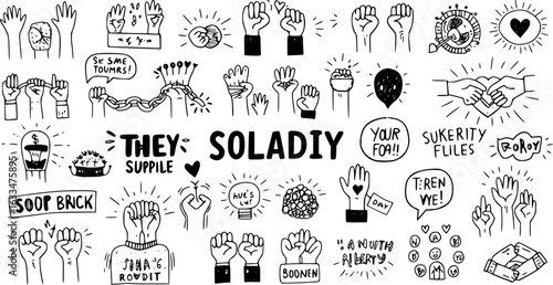 Doodle Art: Hand Illustrations  Whimsical Lettering - Visual Wordplay  Expressive Line Art