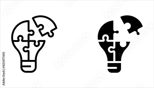 Problem Solving icon set. Outline style icon design isolated on white background
