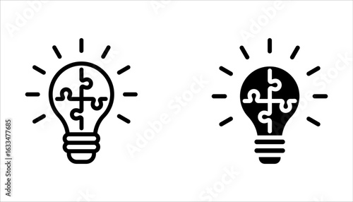Problem Solving icon set. Outline style icon design isolated on white background