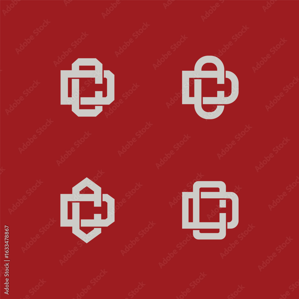 Obraz premium Set monogram Letter CD logo set featuring interlocking, sport, classic. Ideal for clothing, branding, luxury identity, packaging, apparel and etc.