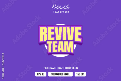 Premium revive team  match this text effects can be edited again, suitable poster, template white background