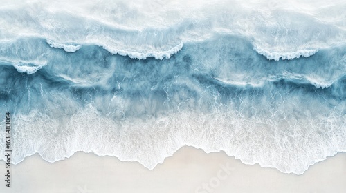 Wallpaper Mural Aerial view of a beach with soft waves Torontodigital.ca