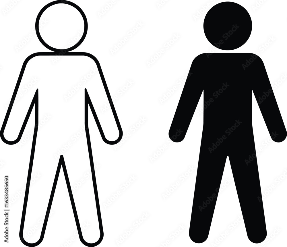 Fototapeta premium Toilet signs with male and female figures are common symbols for restrooms