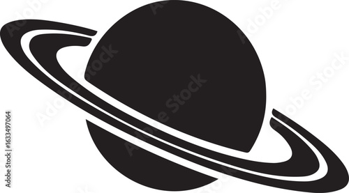 A simple saturn planet with rings illustration