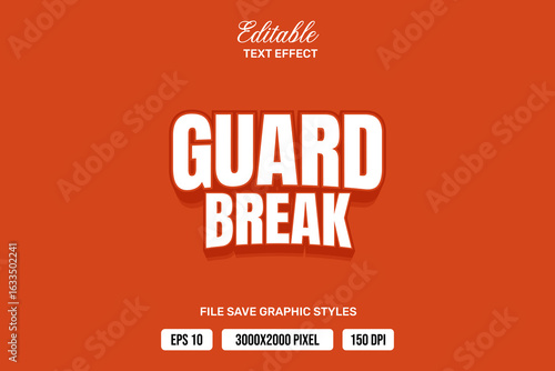 premium guard text effects can be edited again, suitable poster, template white background
